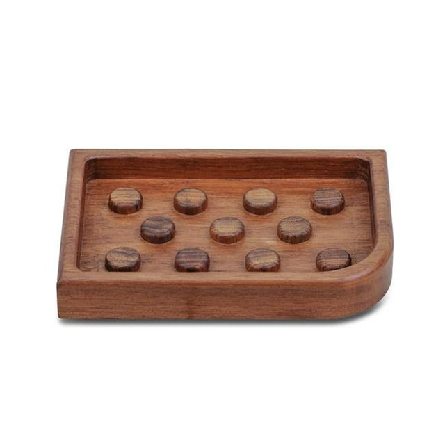 HomeRoots 475848 Designer Genuine Teak Soap Dish, Brown