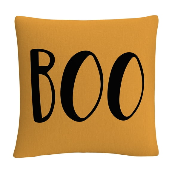 Orange Modern Contemporary Boo Script By Abc 16 X 16 Decorative Throw Pillow