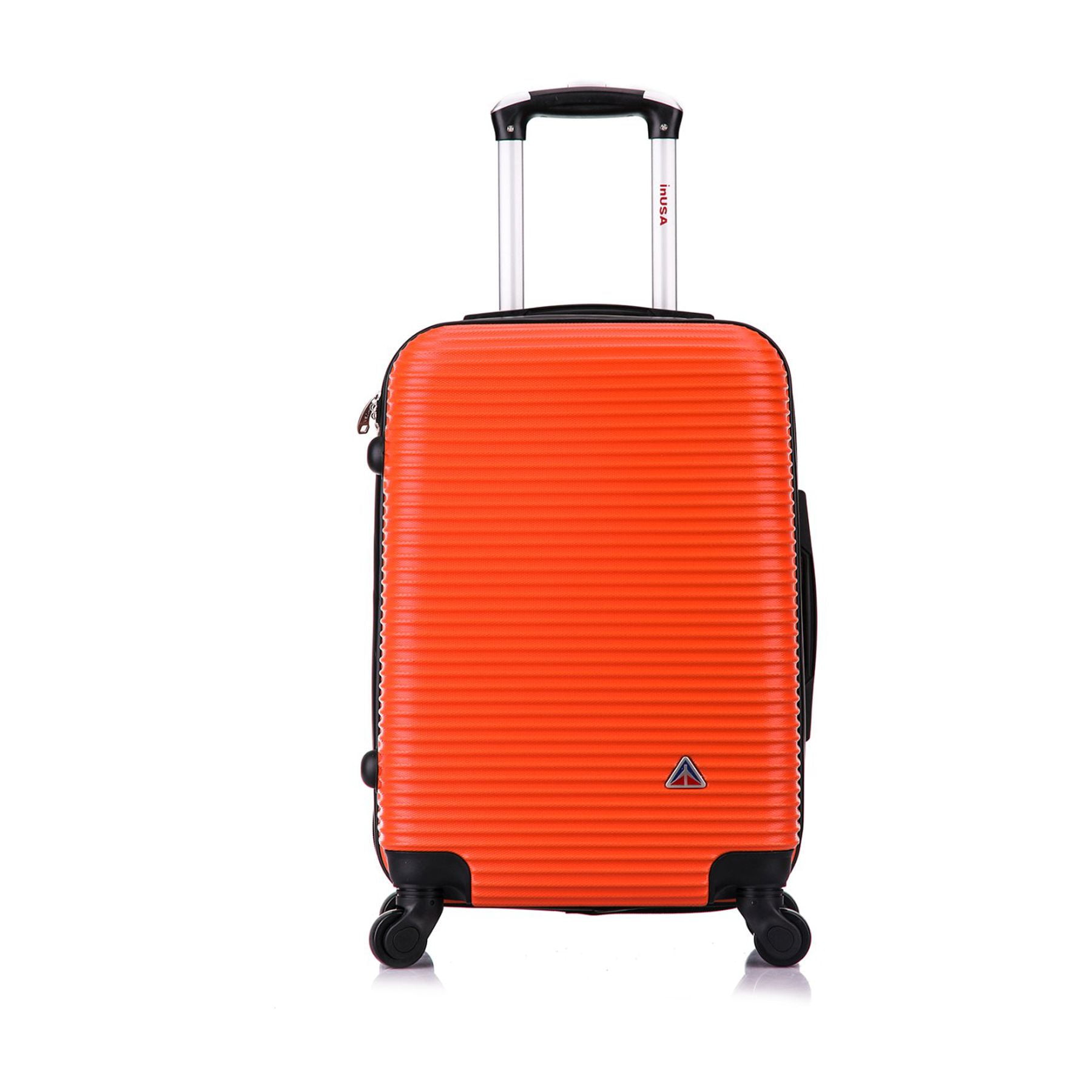 InUSA Royal 20" Hardside Lightweight Luggage with Spinner Wheels, Handle, and Trolley, Orange