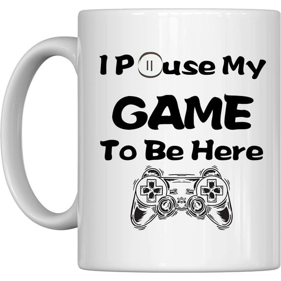 I Pause My Game To Be Here,Novelty Cup Joke Sarcastic Gift Idea,Tea and Hot Drinks, 11oz, White,Best Gift Funny Coffee Mugs