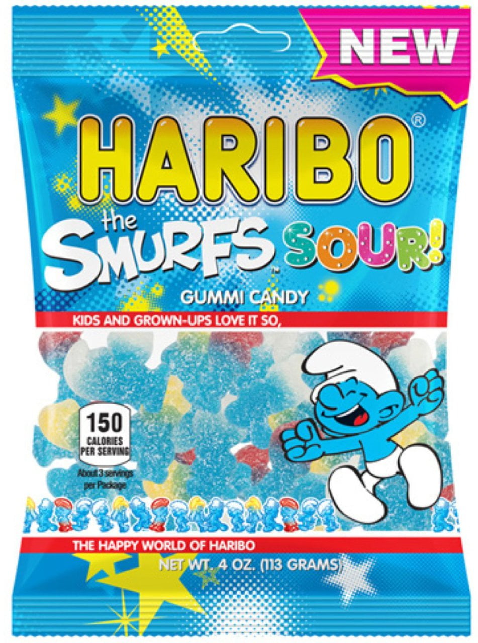 12 Packs : New Haribo, The Smurfs Sour! Gummi Candy 4 Oz - Walmart.com ...