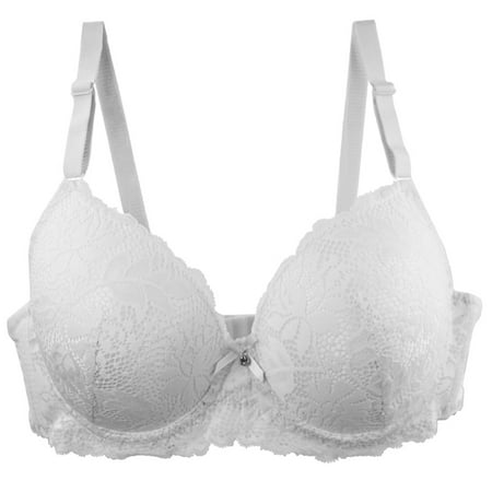 Women s Spaghetti Strap Full-Coverage Bra Feature V-Neck Balconette Bra Style W-13 White XL