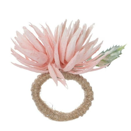 

QUSENLON Napkin Rings Napkin Buckles Holder Simulation Flower Shaped 4 Colors for Tables