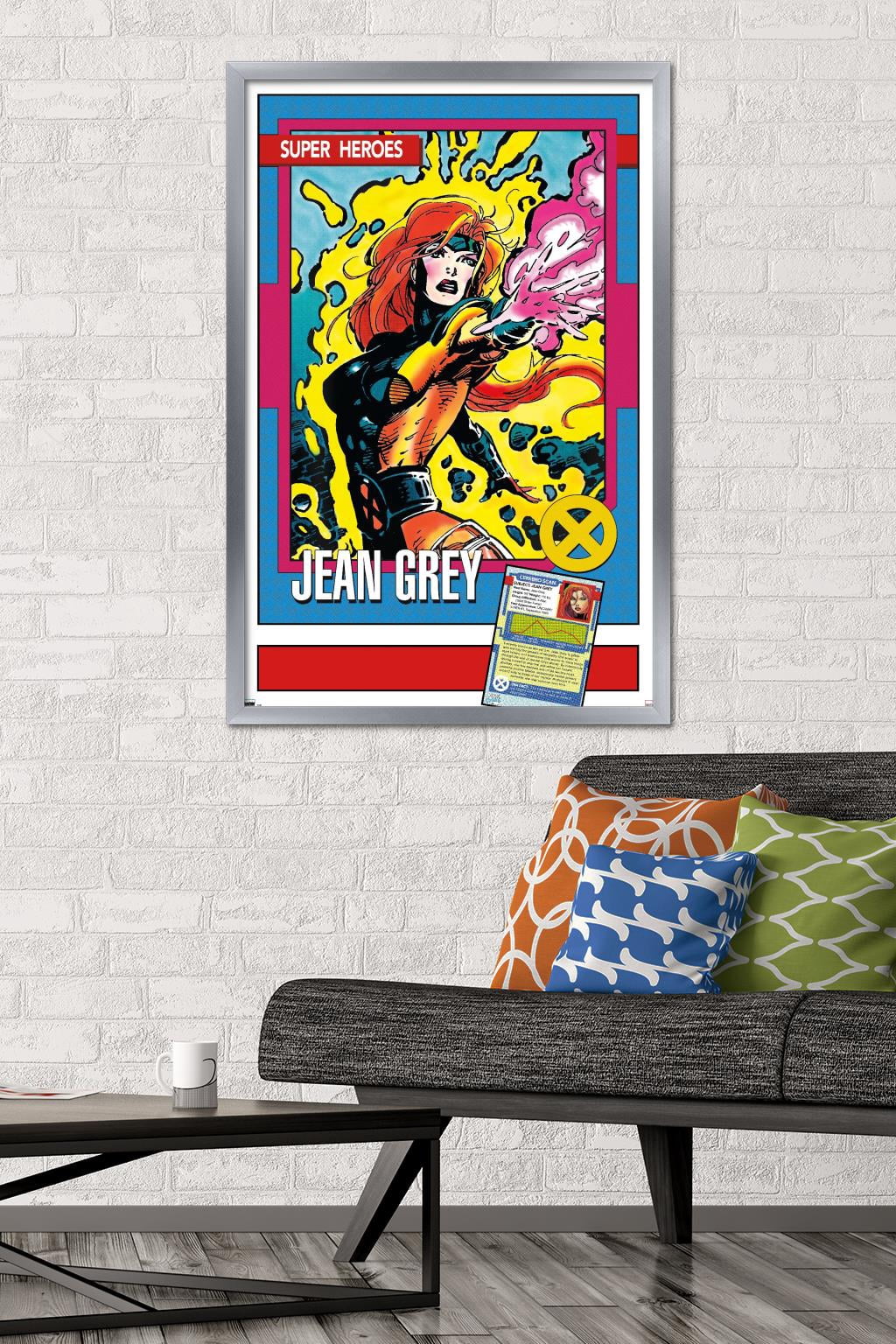 Marvel Trading Cards - Jean Grey Wall Poster, 22.375" x 34" Framed