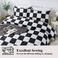 thumbnail image 4 of Juego completo de edredón Andency, negro y blanco, a cuadros, con 2 fundas de almohada, 4 of 7