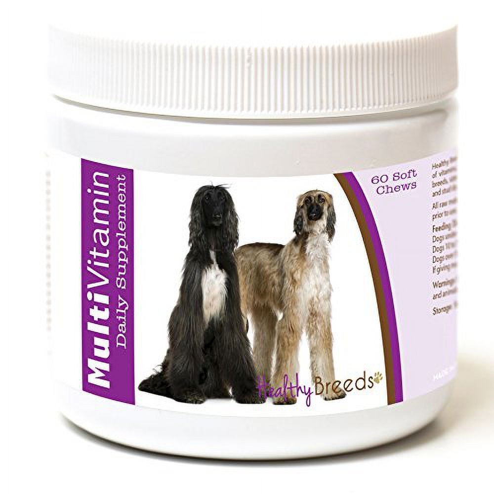 Healthy Breeds Dog Multi-Vitamin Soft Chew for Afghan Hound, Daily Vitamin and Mineral Supplement, 60 Count