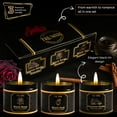 thumbnail image 3 of Candle Gift Set of 3 Black Oud|Cinnamon Vanilla|Black Rose Strong Scented Soy Candels Clean Non Toxic Velas Aromáticas Favors for Women Coworkers Friends Guests Also for Diwali Christmas Holidays, 3 of 3