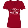 thumbnail image 3 of Inktastic Yeah My Grandma is Pretty Awesome Women's V-Neck T-Shirt, 3 of 5