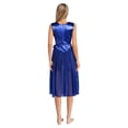 thumbnail image 2 of Yartina Tunique de Danse Sans Manches pour Femmes, Performance de Danse Lyrique, Bleu TG, 2 of 7