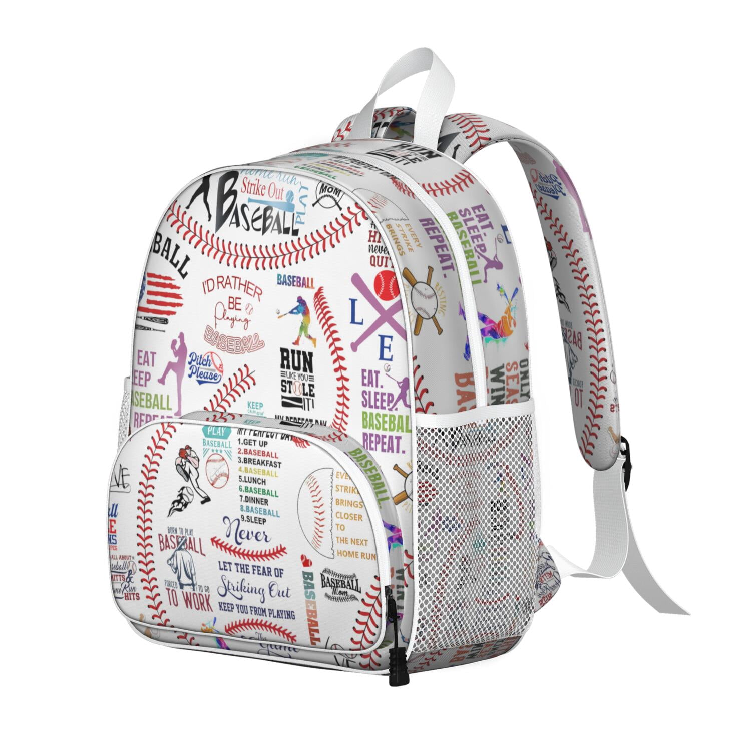 Sports-Themed Ergonomic Backpack for Boys - Waterproof, Durable with Side Pockets for Baseball, Football, Soccer