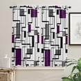 thumbnail image 3 of Abstract Square Modern Art Purple Curtain Home Decoration Living Room Short Curtains Window Treatments For Kitchen Bedroom, 3 of 6