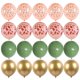 thumbnail image 1 of Juego de 40 Uds. De globos verdes, globo de confeti metálico cromado, decoración de fiesta de cumpleaños de animales de Safari en la jungla, guirnalda de globos de boda Tan Jianjun unisex, 1 of 2