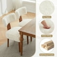 thumbnail image 3 of Hassch 2PCS Upholstered Fur Dining Chairs in Ivory, Modern Armless Chairs with Padded Seat and Rubber Wood Legs, Ideal for Kitchen, Dining Room, or Living Room, 3 of 10