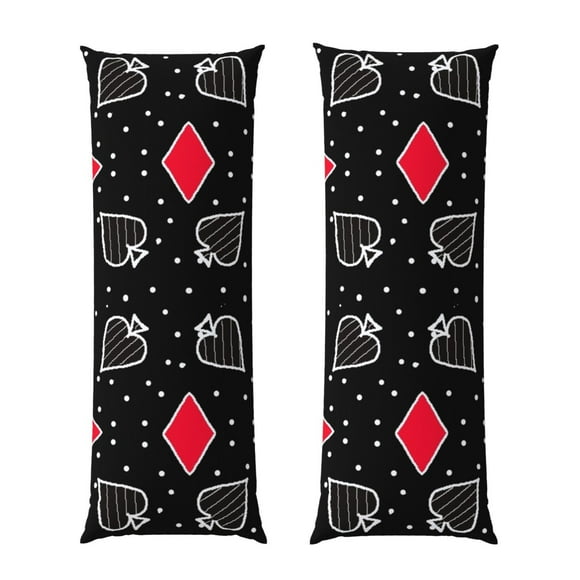 Fotbe Card Suits Funda para Almohada Corporal con Diseño, Funda de Microfibra Ultrasuave de 20x54 Pulgadas, Ropa de Cama Elegante
