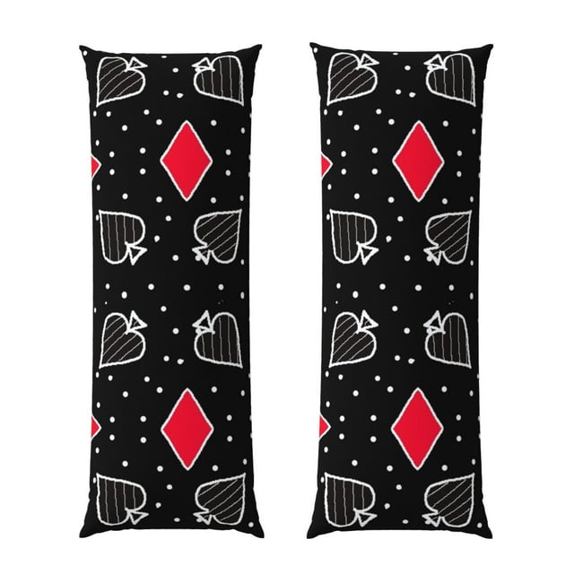 Fotbe Card Suits Funda para Almohada Corporal con Diseño, Funda de Microfibra Ultrasuave de 20x54 Pulgadas, Ropa de Cama Elegante