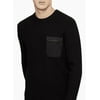 Calvin Klein Men's Regular Fit Ribbed Zip Pocket Sweater, Balck ,Small