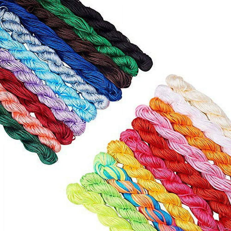 Nylon String for Bracelets, 25 Colors 1125 Yards Chinese Knotting Cord, 0.8 mm Nylon Cord for Jewelry Making, Beading, Necklaces, Kumihimo