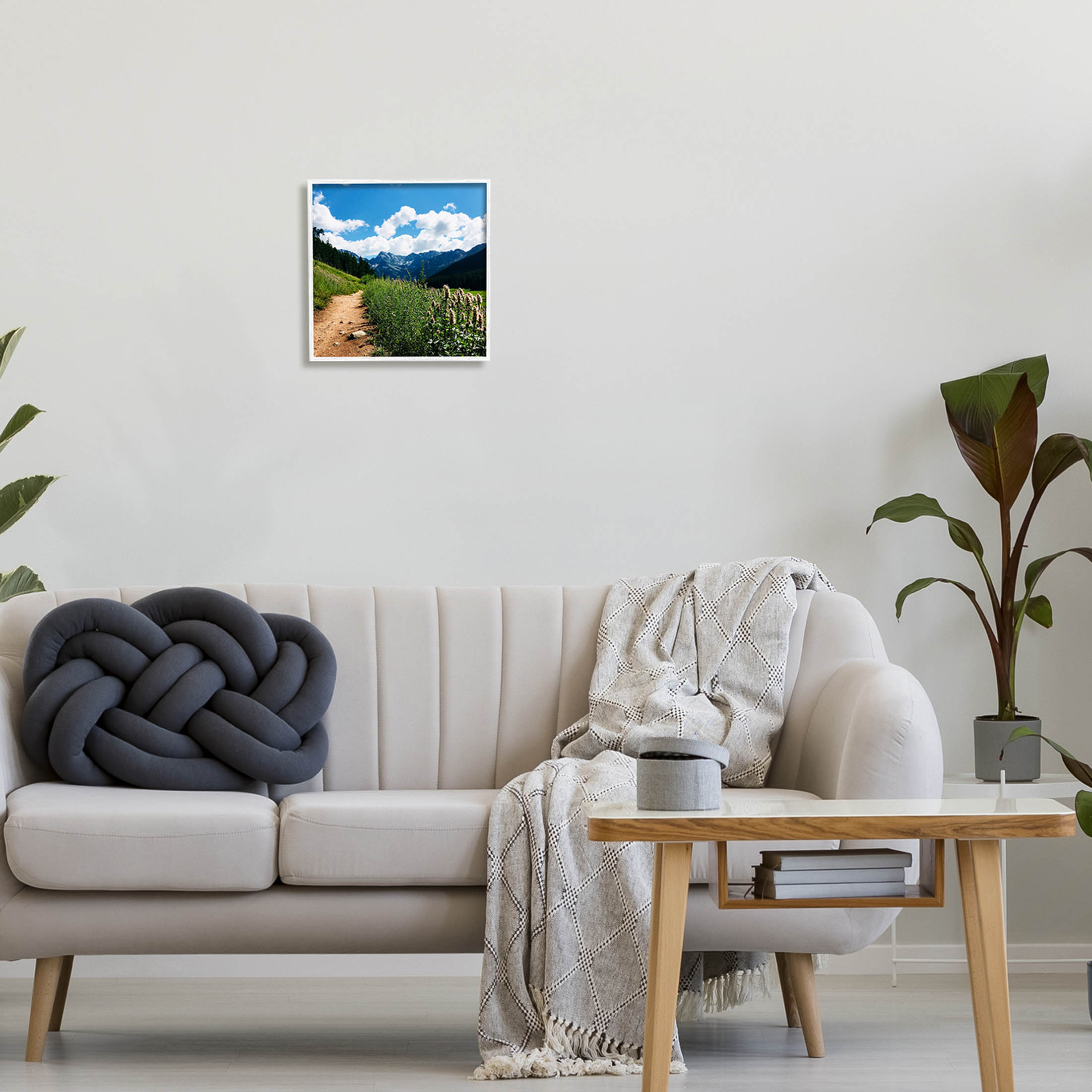 Stupell Industries Mountain Field Nature Path Photograph White Framed Art Print Wall Art, Design by Anna Coppel