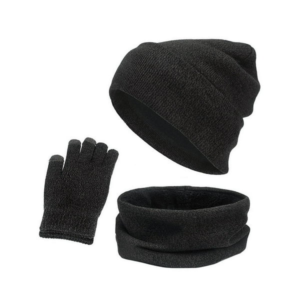Gorro Bufanda guantes Yinane Gorro cálido Beanie gris negro