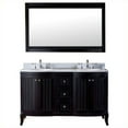 thumbnail image 3 of Khaleesi 60" Double Bath Vanity in Espresso with White Marble Top and Round Sinks with Polished Chrome Faucets with Matching Mirror, 3 of 3