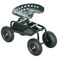 thumbnail image 1 of Outsunny Chariot de Jardin avec Plateau à Outils, Pivotement à 360° et Siège à Hauteur Réglable, 1 of 10