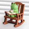 thumbnail image 1 of HELIAHO Miniature Frog Statue, Cute Frog Sitting on Rocking Chair, Mini Outdoor Decoration, Resin Small Animal Decoration, Home Decoration, Table Decoration, Patio, Lawn Decoration CJ911-65448, 1 of 7