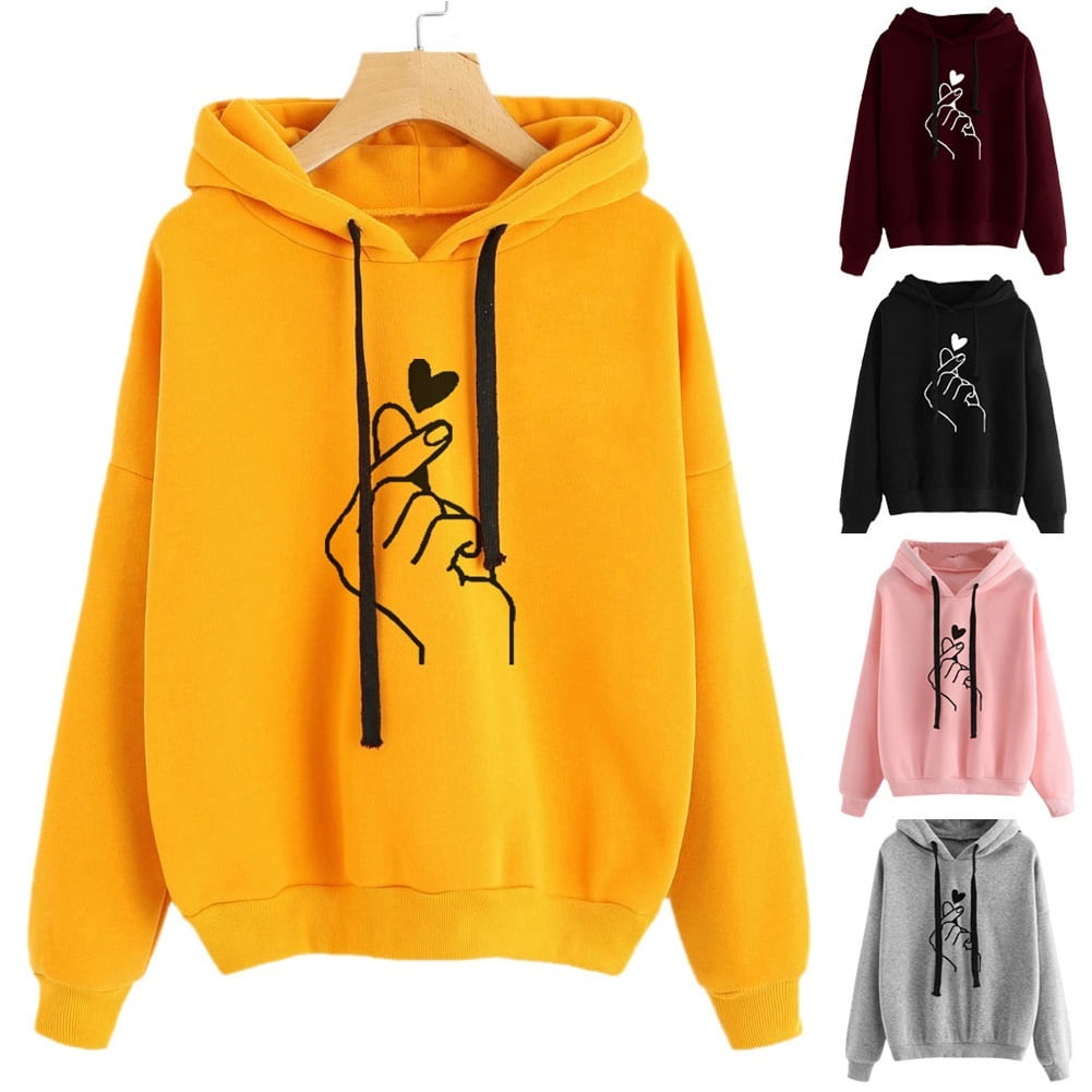 yellow hooded jumper
