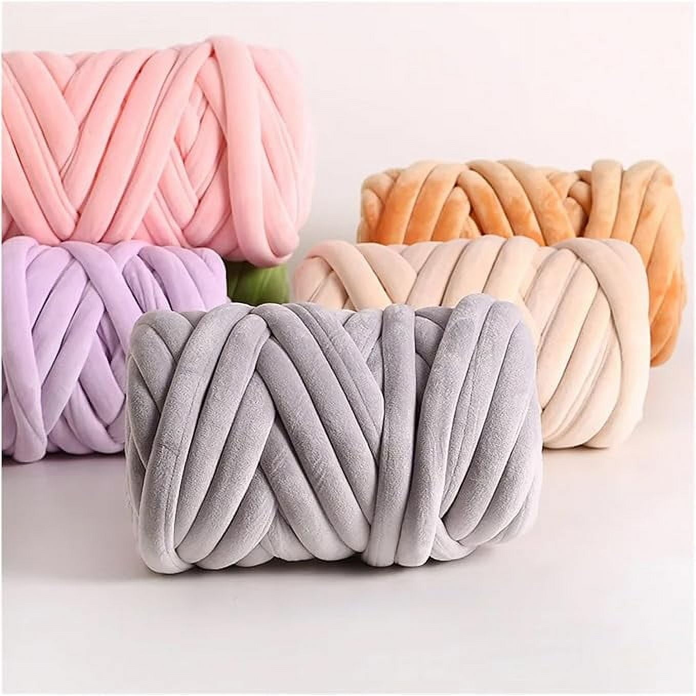 NAMZI 1.1lb Velvet Soft Thick Chunky Jumbo Tube Yarn, Arm Knitting