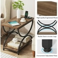 thumbnail image 5 of Tribesigns Industrial End Side Table, 2-Tier Rectangular Bedside Nightstand with Stylish Metal Frame for Bedroom, Living Room, 1pc, 5 of 5