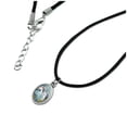 thumbnail image 2 of You are a Unicorn Unique Flowers Antiqued Oval Charm Pendant with Black Satin Cord, 2 of 4
