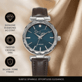 thumbnail image 2 of Jessica Simpson Diamond Collection Women Watch, Classic Quartz, Leather Band, Round Faceted Crystal Face, Elegant Dress Watch for Women, 2 of 6