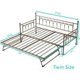 thumbnail image 2 of Twin Metal Daybed with Pop Up Trundle,Steel Slat Support Sofa Bed(Antique Bronze), 2 of 5