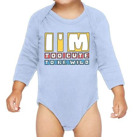 

Too Cute Baby Long Sleeve Onesie - Quote Baby Long Sleeve Bodysuit - Funny Design Baby One-Piece