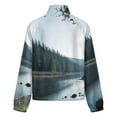 thumbnail image 6 of Jackets for Women Winter Coat Jackets Flannel Stand Collar Jacket(Lakeside Forest Serenity,Size:S-4XL), 6 of 7