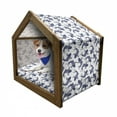 thumbnail image 1 of Koi Fish Pet House, Carp Koi Sketch Drawing with Detailed Fish Scales Pattern Eastern Marine Life, Outdoor & Indoor Portable Dog Kennel with Pillow and Cover, 5 Sizes, Navy Blue White, by Ambesonne, 1 of 5