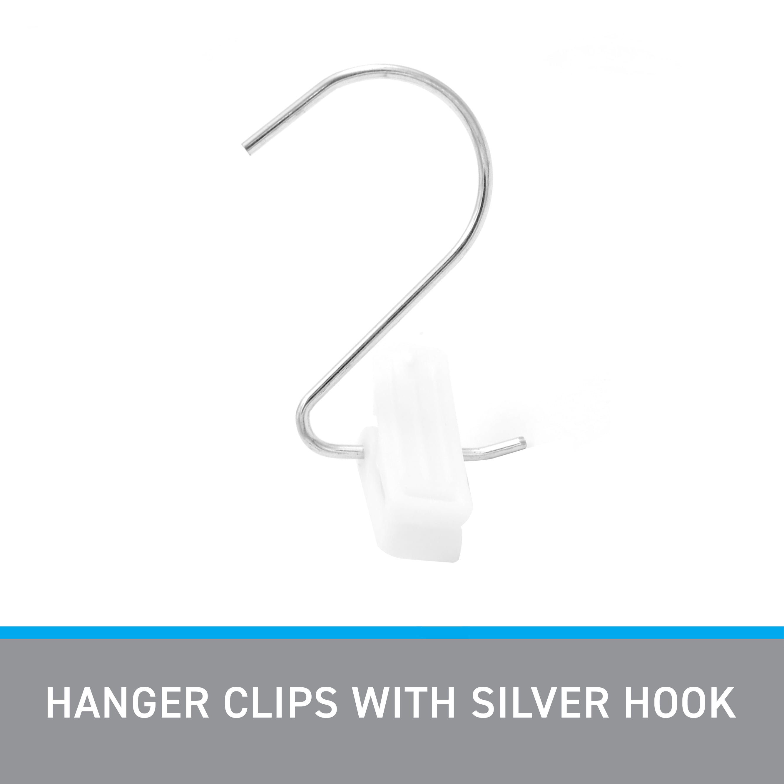 Hanger Clips with Silver Hook - Pack of 50 - Durable Boot Hangers for Closet with Silver Hook - Single Clip Hangers for Boots  Secure Hanging Clips Hook for Organized  Multifunctional Storage