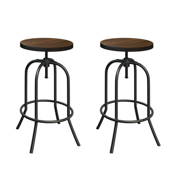Lavish Home Set of 2 Swivel and Adjustable Bar Stools for Bar or Counter