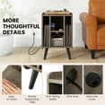 thumbnail image 4 of Giantex Record Player Stand w/Charging Station & USB Ports, Nightstand Sofa Side Table, Storage Cabinet, Album Display Shelf, Grey Oak, 4 of 8
