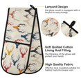 thumbnail image 4 of Dailycode Double Sided Oven Mitt with Loop Heat Resistant Kitchen Long Potholders 7" x 35" Colorful Deer Antlers Silhouette, 4 of 6