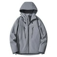thumbnail image 4 of Bixock Men Fall and Winter Raincoats Jackets, Men Waterproof Outdoor Jackets, Men Solid Color Long Sleeve Hooded Zippered Pockets Windproof Waterproof Hiking Outerwear Jackets, 4 of 4