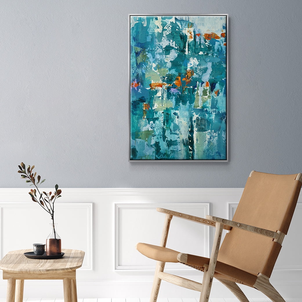 Reticent I Framed Premium Gallery Wrapped Canvas - Ready to Hang - 25 x 37 - Silver Floating Frame
