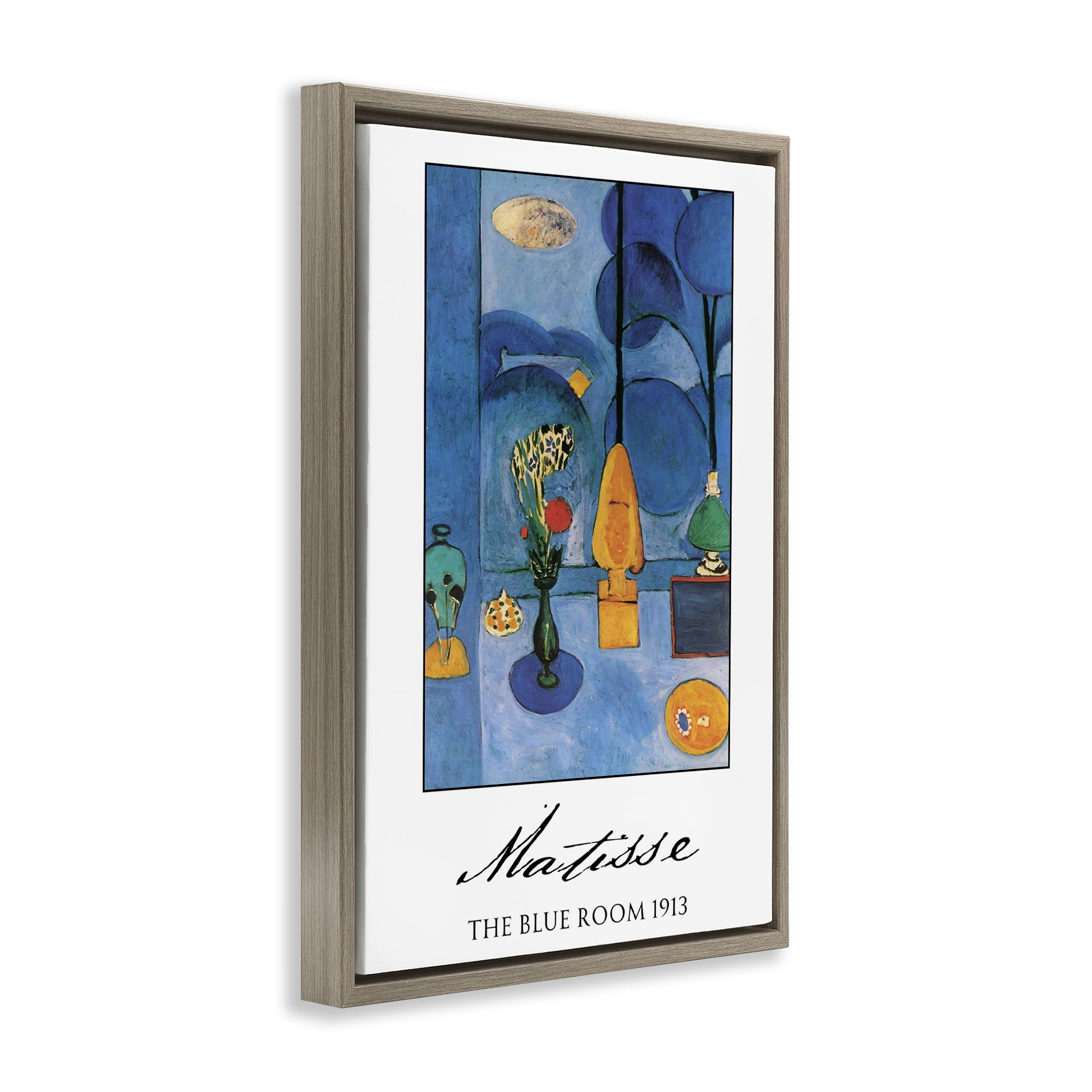 Matisse The Blue Room Brown Framed Floater Canvas Wall Art, design by Vintage Hustle
