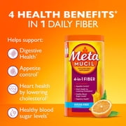 Metamucil GLP-1 Friendly Psyllium Fiber Powder, Sugar-Free, Orange, 130 tsp