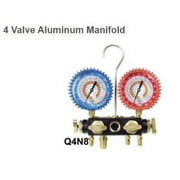 Uniweld Q4N85SMEZ - 4-Valve Aluminum Manifold W/Hoses Ez Turn Anti-Blowback Hoses