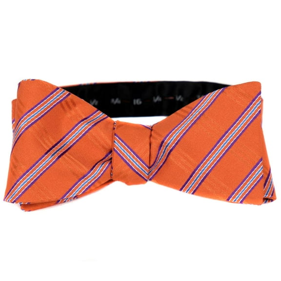 BuyYourTies - FBTZ-427 - Mens Aficionado Self Tie Bow Tie - Orange Purple