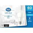 thumbnail image 1 of Great Value 60W A19 Daylight LED bulbs 16 Pack, 1 of 3