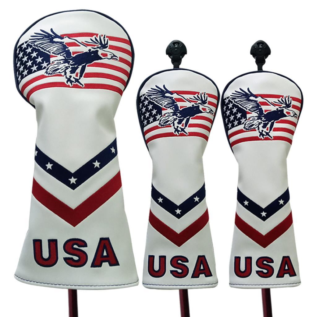 DimyFew 3pcs Golf Wood Driver Headcover Eagle Golfer Club Drivers Head Covers No. 1 3 5