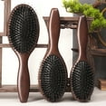thumbnail image 4 of TFixol Small Beechwood Bristle Hair Brush with Rounded Teeth for Gentle Scalp Massage and Cleaning, Compact Size, 4 of 6