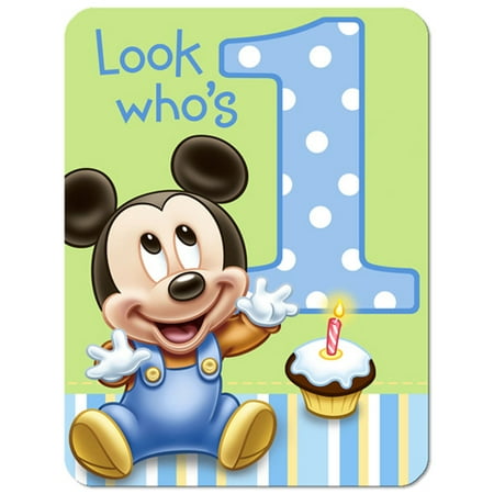 Mickey Mouse 1st Birthday Invitations W Env 8ct Walmart Com