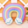 thumbnail image 4 of Cute Cartoon INS Style Travel Neck Pillow U-Shaped Panda Rainbow Cloud Fruit Inflatable Cushion For Kids Adults Family Friends, 4 of 7